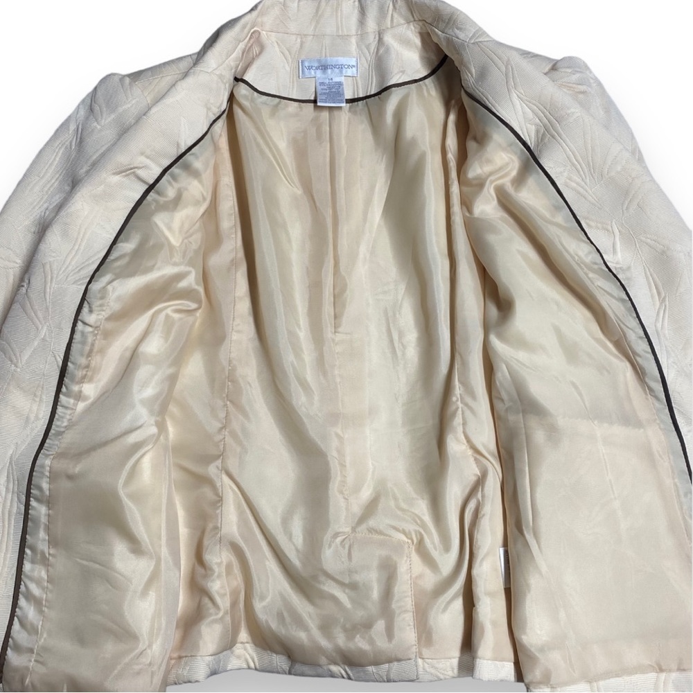Worthington 3/4 Length Sleeve Porcelain Beige Blazer 14 NWOT - Picture 5 of 6